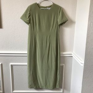 Vintage Jessica London Lime Green Silk Dress 14W